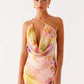 Womens Dress New Style Boat Neck One-Shoulder Crossbody Sexy Printed Dress