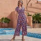 Open-Back Loose-Fitting One-Piece Printed Western Style One-Piece Clothes