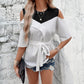 Women's Fashionable Elegant Solid Color Off-shoulder Top