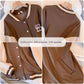Women's Fleece-lined Thick Baseball Uniform Jacket