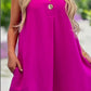 Summer V-neck Sleeveless Dress With Button Decoration Solid Color Casual Loose Straight Dresses Womens Clothing