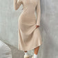 Slim V-neck Solid Color Dress Sweater