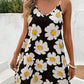 Strapless Printed V-neck Dress Women's Clothing