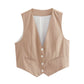 Women's Loose Button Decoration Multi-color Versatile Vest