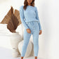 Knitted Hooded Suits Women's Waist Long Sleeve Trousers