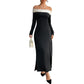 Female One Shoulder Patchwork Slim Long Dress