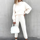 Autumn And Winter Long Sleeve Fleece Fashion Casual Sweater Suit