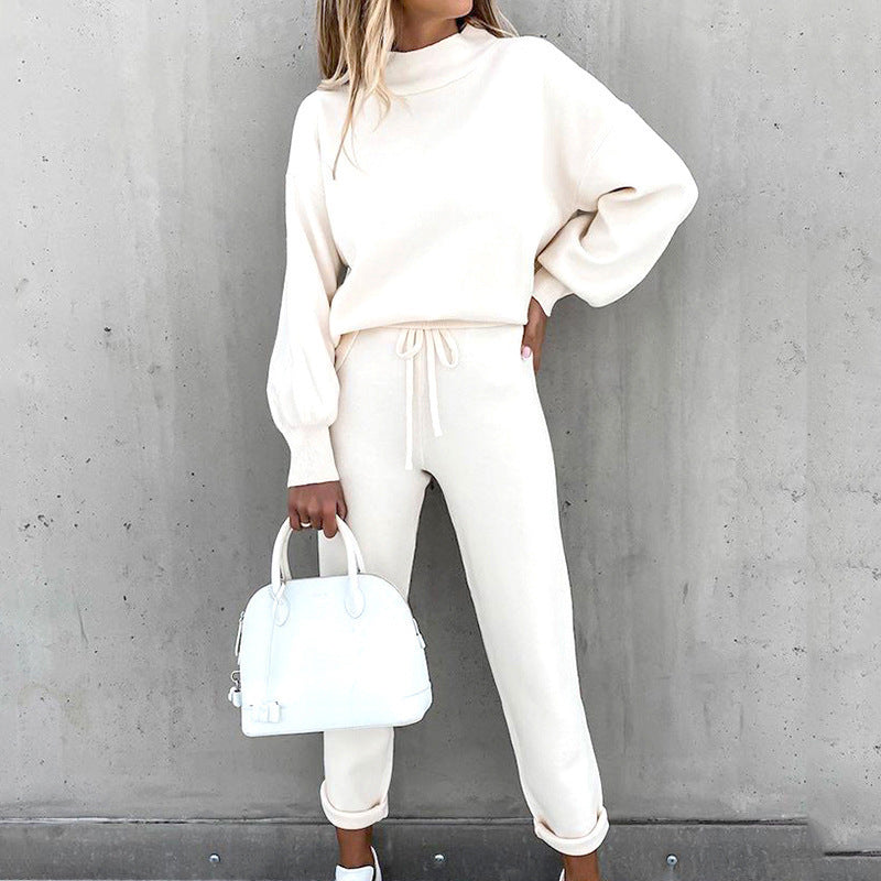 Autumn And Winter Long Sleeve Fleece Fashion Casual Sweater Suit