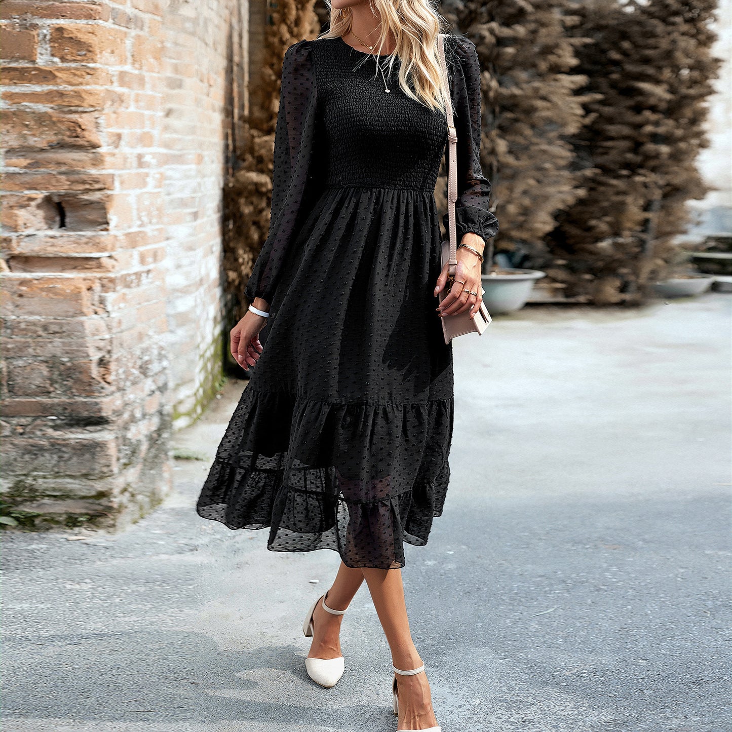 Robe jacquard élégante et décontractée pour femme