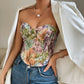 Retro Flower Niche Sling French Court Waist Girdling Band Adjustable Tube Top