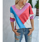 Fashion Printed Long-sleeved T-shirt V-neck Top