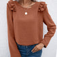 Dot Jacquard Long-sleeved Round Neck Pullover Shirt