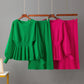 Casual Round Neck Wool Woven Suit Waist Slimming