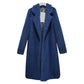 FallWinter Slim Women's Lapel Long Sleeve Solid Color Street Coat Clothing