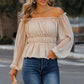 Women's Summer New Long-sleeved Casual Off-shoulder Shirt