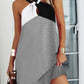 Women's Loose Print Sleeveless Halter A-Line Dress
