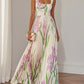 European And American Pleated Printing Dress