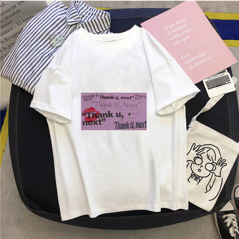 Printing Women's Slim-fit Short-sleeved T-shirt