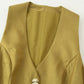Gold Button Silk Satin Vest With Belt Silk Satin Wide Leg Pants