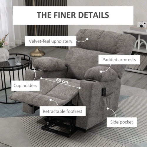 HOMCOM Electric Riser And Recliner Chair For Elderly, Power Lift Recliner Chair With Remote Control