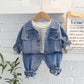 Autumn Children's Jeans Cardigan Pants T-shirt Suit