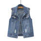 Beaded Denim Vest Women Loose Fashion Vest Vest