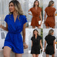 European And American V-neck Short Sleeve Shorts Suit