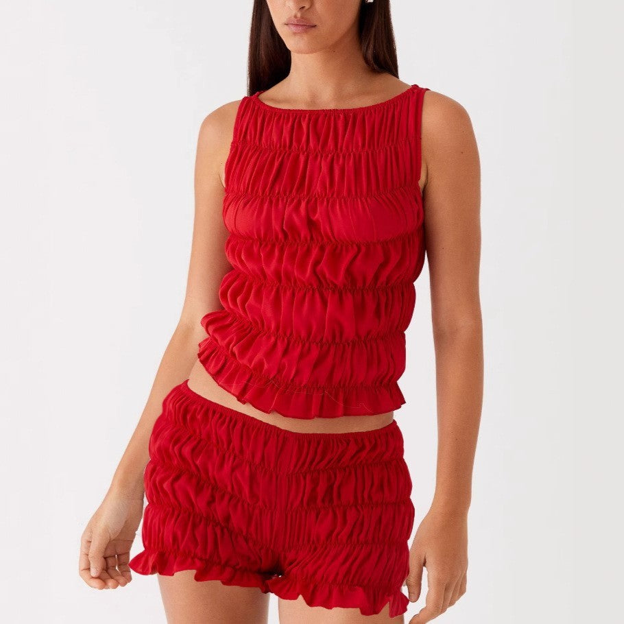 Women's Clothing Vacation Seaside Sleeveless Midriff-baring Suit