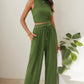 Trousers Elastic Waist Loose-fitting Sleeveless Shirt Suit