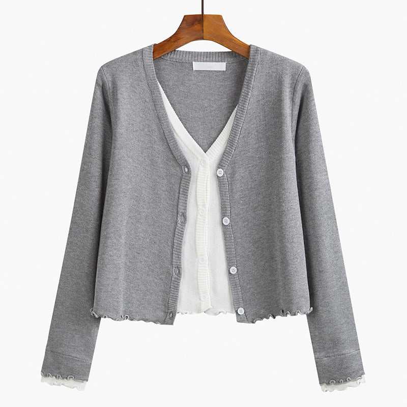 Women's Fashion V Neck Cardigan Knitted Jacket