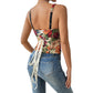 Women's Retro Floral Strap French Style Tank Top