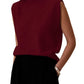 Women's Pure Color Half Collar Sleeveless Vest