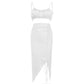 Drawstring Side Slit Skirt Sling Tube Top Two-piece Female