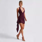 Irregular Sleeveless Dress High-looking Wooden Ear Hip Skirt