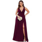 Robe trapèze ample sans manches à col en V profond