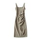 U-neck Stretchy Figure-flattering Slip Dress