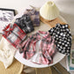 Children's Retro Color Matching Cardigan New Polo Collar Jacket