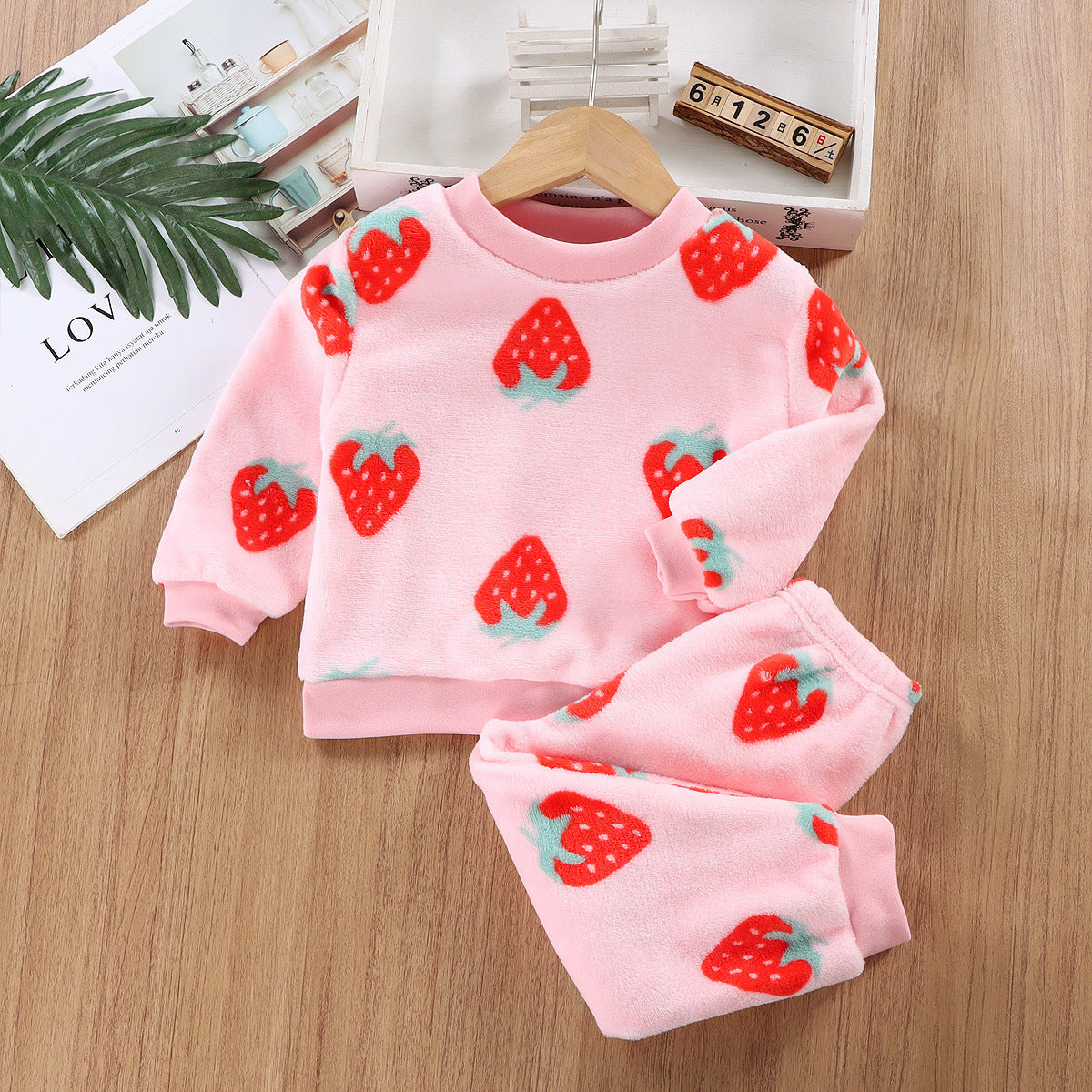 Cotton Padded Thickened Home Wear Autumn Clothes Long Pants Boys And Girls Underwear Suit