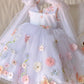 Girls' New Flower Mesh Princess Dress