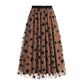 Fashion High Waist Mesh Big Hem Skirt Women