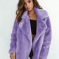 Plush Lapel Woolen Coat Women