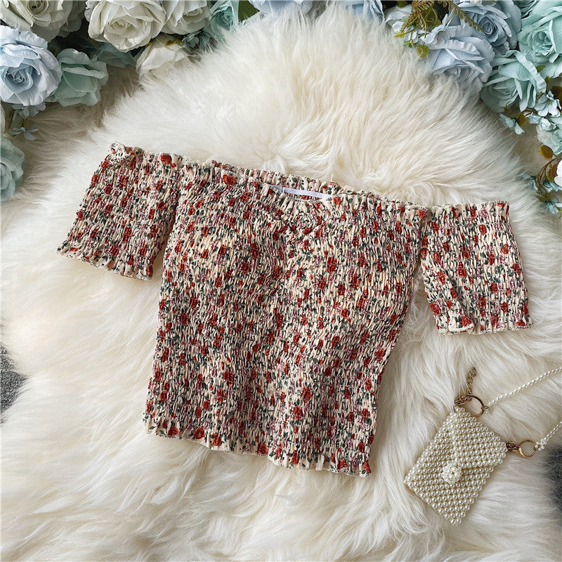 Floral Chiffon Shirt Short-sleeved Summer Western Style