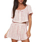 Women's Fashion Bowknot Button Shorts Casual Suit