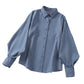 Chemise à manches lanternes, design Sense Niche, haut ample à manches longues et revers