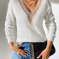 Lace Stitching Hollow Contrast Color Knitwear