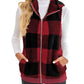 Thick Checks Double-sided Velvet Cardigan Vest Stand Collar Sleeveless Coat