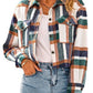 Lapel Pocket Fashion Casual Short Women's Plaid Coat