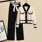 Western Style Youthful-looking Preppy Style Sweater Women's Casual Pants Two-piece Set