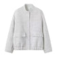 Sequined Long Sleeve Stand Collar Baseball Uniform Jacket Coat