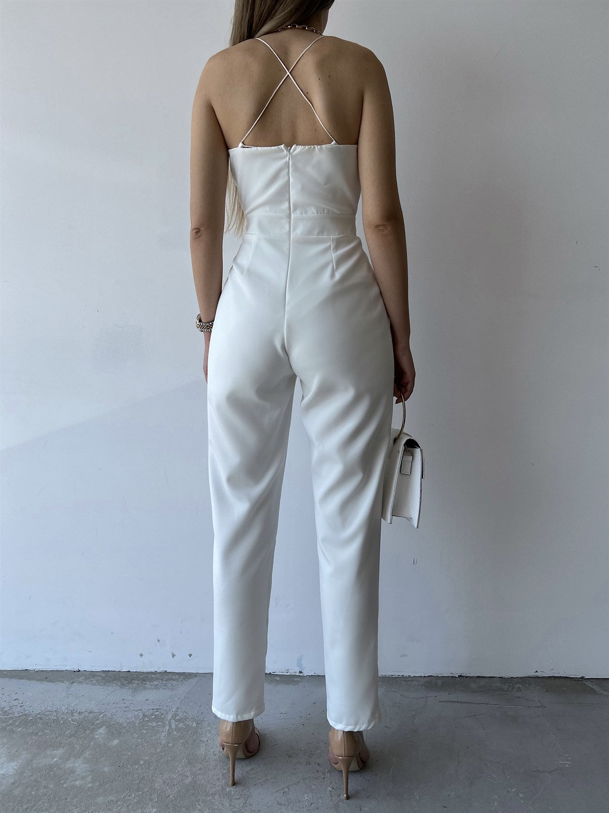 European And American V-neck Strap Slim Fit Bodysuit